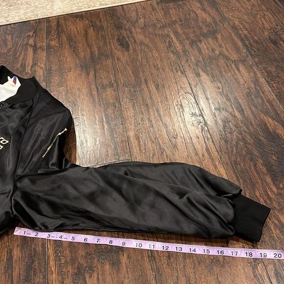 Vtg Pontiac Fiero Wings Racing satin bomber jacket embroidered Scott Uzzel XL - Picture 12 of 12